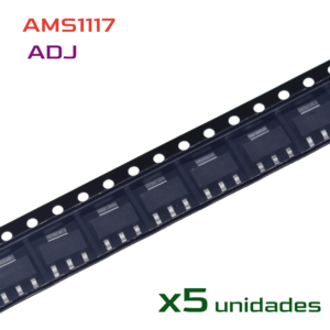 5x AMS1117 ADJ Regulador tension ajustable voltaje sot-223 1A 1,5v 12v