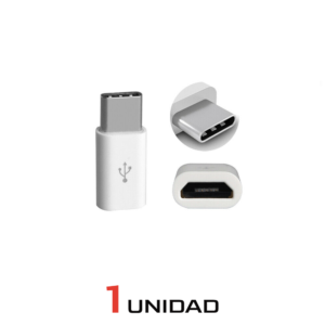 2x ADAPTADOR UNIVERSAL CABLE MICRO USB A TIPO C OTG BLANCO