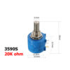 Potenciometro 20K OHM Precision Multivuelta -  resistencia variable 2w 3590S