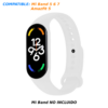 Correa Repuesto Pulsera Goma Brazalete Compatible Mi Band 7 6 5 Amazfit 5 Blanco