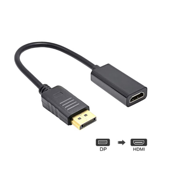 Adaptador Convertidor DP (DisplayPort) Macho a HDMI Hembra compatible 4K