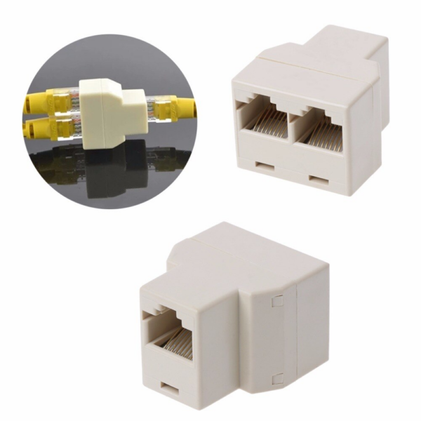 Adaptador de cable Ethernet RJ45 divisor de cable 1 en 2 CAT 5/CAT 6 LAN