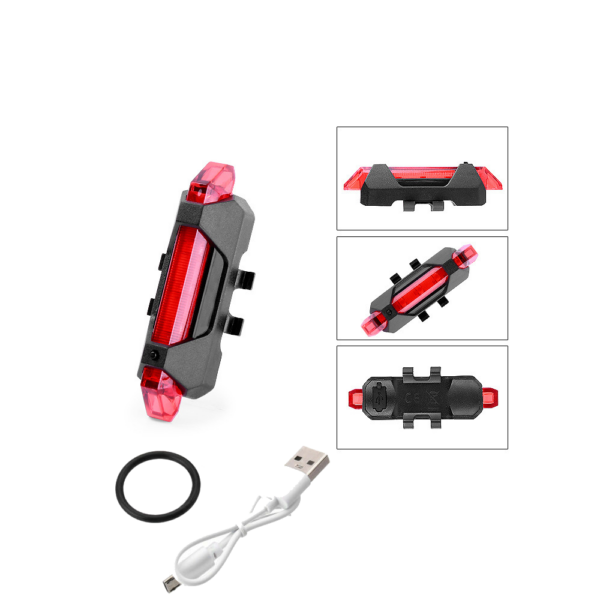 Luz Trasera para Bicicleta 5 LED Roja Recargable por USB