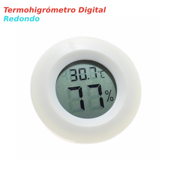 Termometro Digital LCD 2 en 1 Redondo temperatura y humedad Blanco