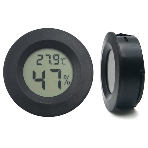 Termometro Digital LCD 2 en 1 Redondo temperatura y humedad Negro