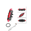 Luz 5 LED trasera para bicicleta con reflectante bateria interna waterproof Rojo