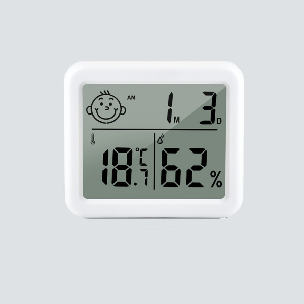 Termometro Digital LCD 4 en 1 temperatura humedad calendario confort Blanco