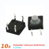 10x Pulsador silicona 8x8x5mm silencioso 4 pines SPST NO