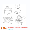 10x Pulsador silicona 8x8x5mm silencioso 4 pines SPST NO