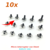 10X PULSADOR TACTIL MICRO INTERRUPTOR ANGULO RECTO CON STENT SOPORTE 6X6X11MM