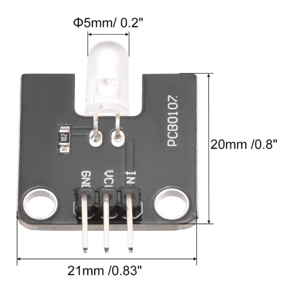Modulo emisor de luz LED para Arduino microcontrolador de 5 mm Blanco