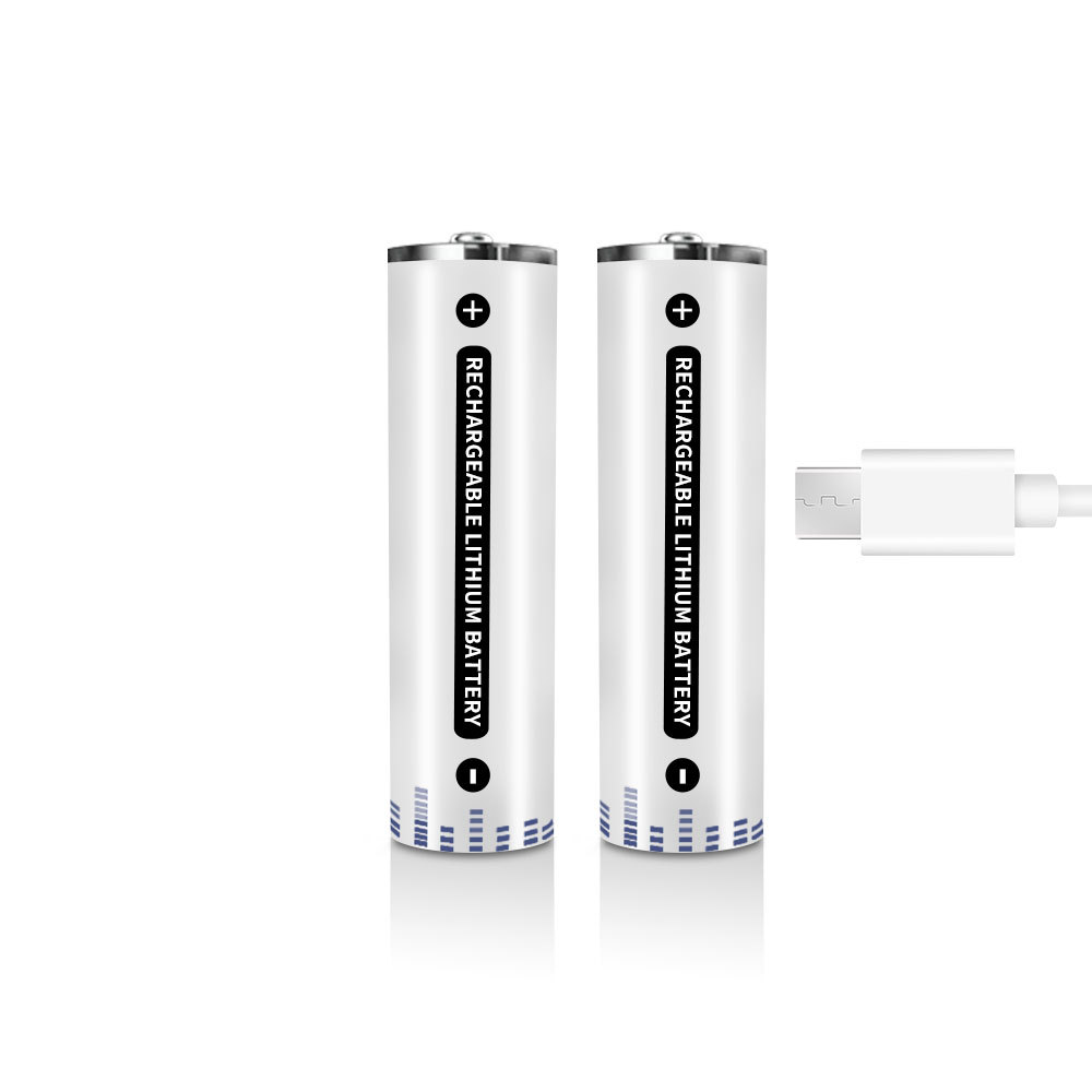 Pack de 4 Pilas AA USB Litio Recargables 1.5V 2200mAh 1200 Cargas