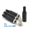 5x Conector aéreo DC Hembra 5.5 x 2.1 MM