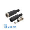 5x Conector aéreo DC Hembra 5.5 x 2.1 MM