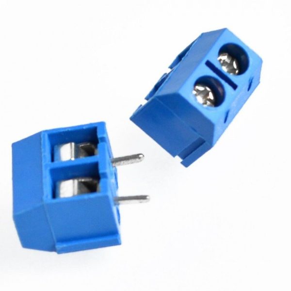 10x Borna Clema Conexion 2 pines 5mm Azul PCB enlazable tornillo bloque - Imagen 2