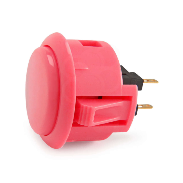 Pulsador Arcade Sanwa OBSF - 30 Original Rosa faston Bartop Raspberry