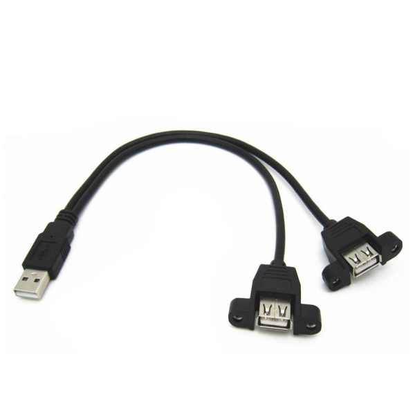 CABLE ALARGADOR USB 30CM MACHO A DOBLE HEMBRA