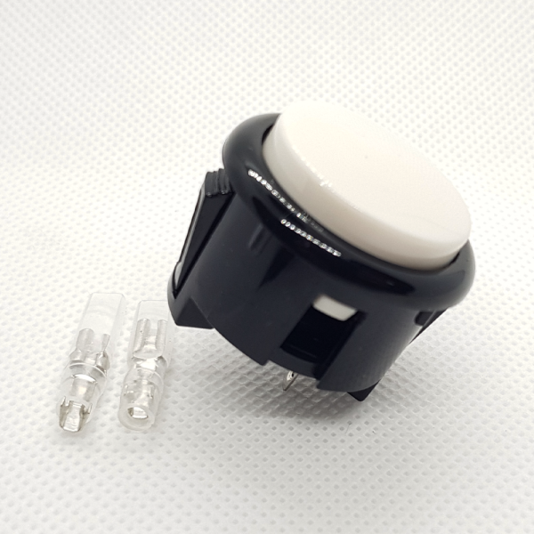 Pulsador Arcade 30mm Blanco faston Jamma Push button Bartop Raspberry
