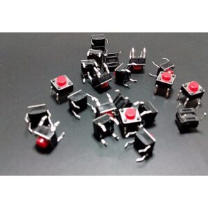 20x Pulsador Mini pulsador 6x6x5mm PCB ROJO