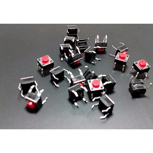 20x Pulsador Mini pulsador 6x6x5mm PCB ROJO