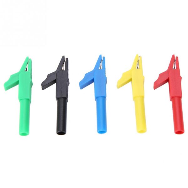 Pinza cocodrilo aislada para conector banana 4mm ROJO
