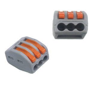 2x Conector rapido 3 terminales 32A 4mm 4000v 250v pines palanca wago pct-213
