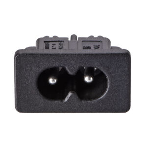 2x Conector Corriente AC IEC C8 Chasis Macho 2.5A 250V 2 pines Negro