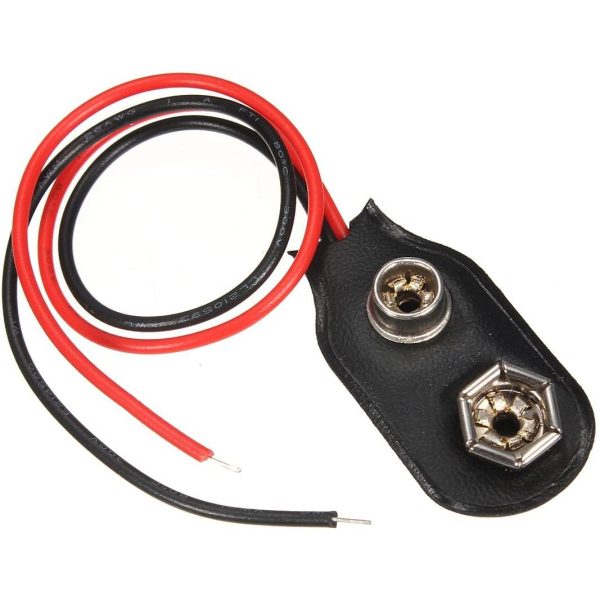 5x Conector CLIP para pila de 9v 6F22 CON CABLE P037