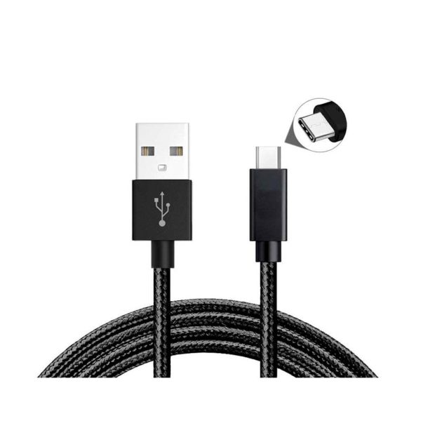 CABLE USB-C ALUMINIO TRENZADO MÓVIL TABLET TIPO C 1M NEGRO NYLON