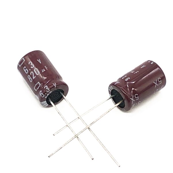 5x CONDENSADOR ELECTROLITICO 820uF 6.3v 105º C