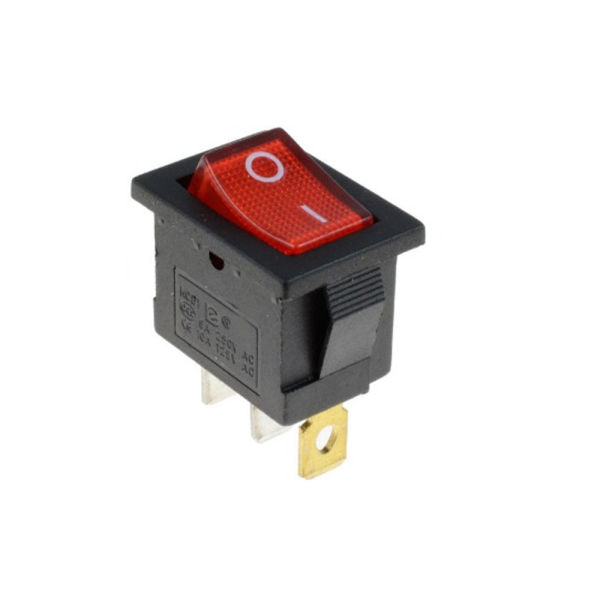 Interruptor ON OFF con luz 220v ROJO rectangular SPST 6A 220v