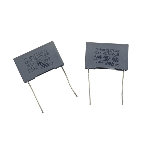 2x Condensador de seguridad MKP X2 0.47uF 474K AC 275V 25mm