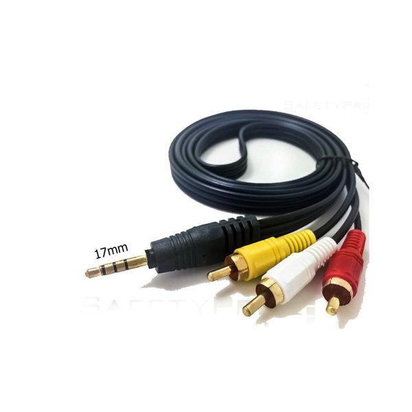 CABLE 3X RCA A JACK LARGO (17mm)  3.5MM AUDIO VIDEO