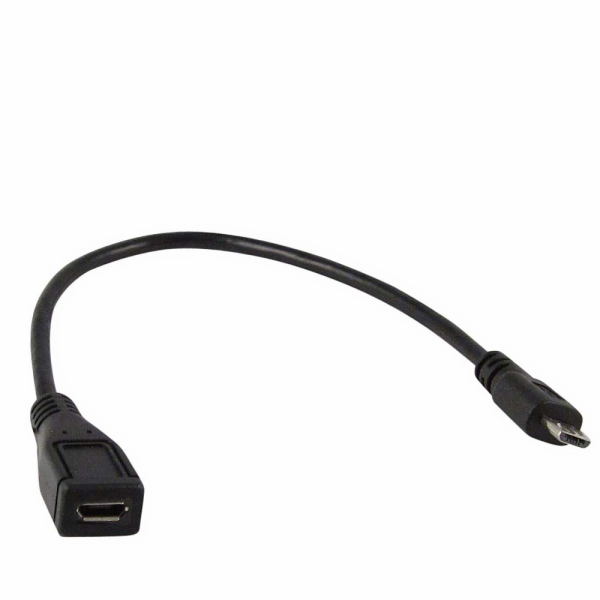 CABLE DE EXTENSION MICRO USB 25 CM MACHO HEMBRA
