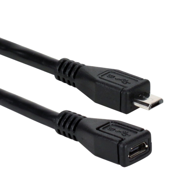 CABLE DE EXTENSION MICRO USB 25 CM MACHO HEMBRA - Imagen 2