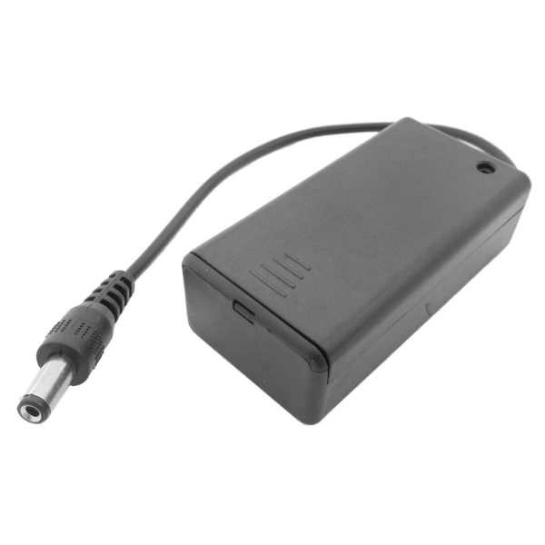 PORTAPILAS PILA 9V 6LR61 6F22 CON INTERRUPTOR Y TAPA DC JACK P032 - Imagen 2