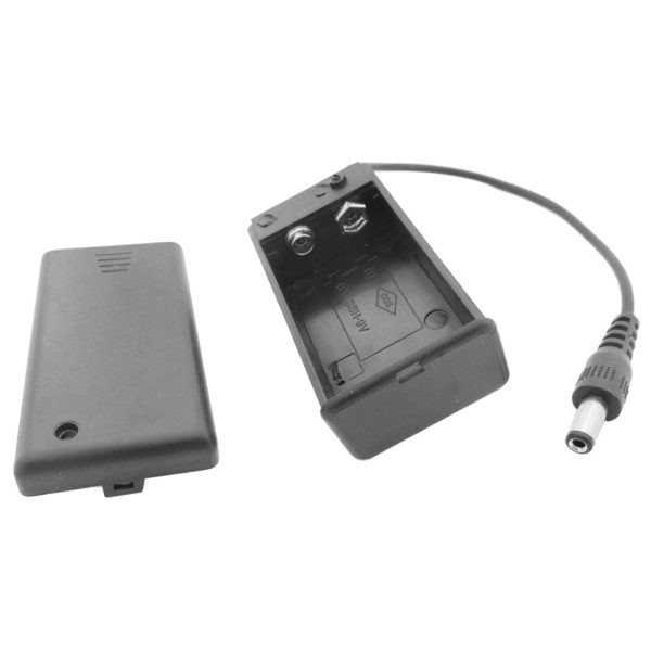 PORTAPILAS PILA 9V 6LR61 6F22 CON INTERRUPTOR Y TAPA DC JACK P032 - Imagen 4