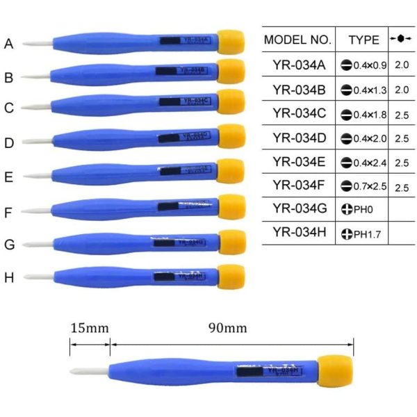 DESTORNILLADOR PLANO CERAMICA YR-034A 0.4 X 0.9