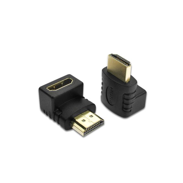 HDMI Angulo Recto Adaptador Macho A Hembra 90 Grados Dorado para PS3 PS4 Xbox - Imagen 2