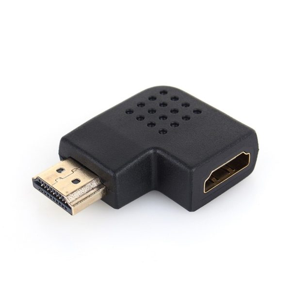 Adaptador HDMI Macho a HDMI Hembra Ángulo 90º Conector 1.4 derecha