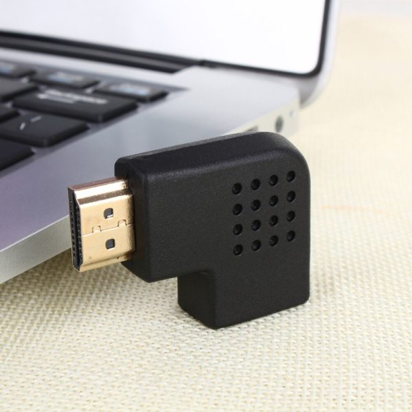 Adaptador HDMI Macho a HDMI Hembra Ángulo 90º Conector 1.4 derecha - Imagen 3
