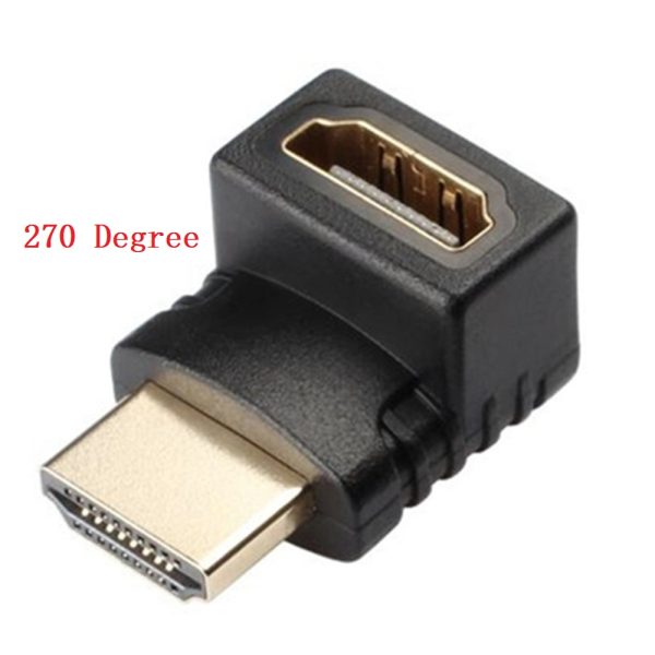 HDMI Angulo Recto Adaptador Macho A Hembra 270 Grados Dorado para PS3 PS4 Xbox - Imagen 3