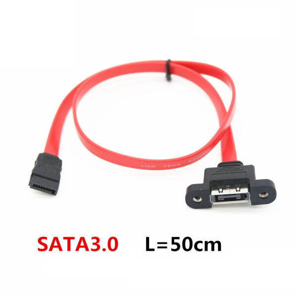 Cable de extensión SATA 7P macho a hembra panel montaje 50 cm