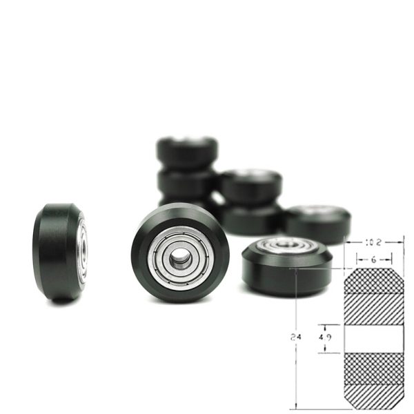 Polea Rueda tipo POM con rodamiento 625zz para perfil aluminio V2020 