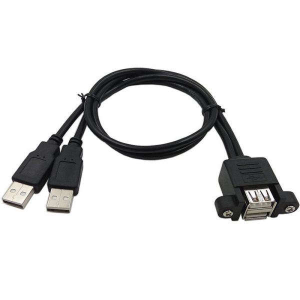 Cable de extension alargador Doble USB 2.0 macho a Doble USB hembra de montaje panel - Imagen 4