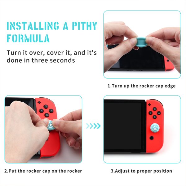 2x GRIPS JOYSTICK NINTENDO SWITCH / SWITCH LITE GOMA PROTECTOR AZUL - Imagen 2
