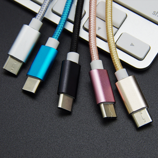 ADAPTADOR NYLON TRENZADO USB-C TIPO C 3.1 A JACK HEMBRA 3.5MM COLOR ROSA - Imagen 3