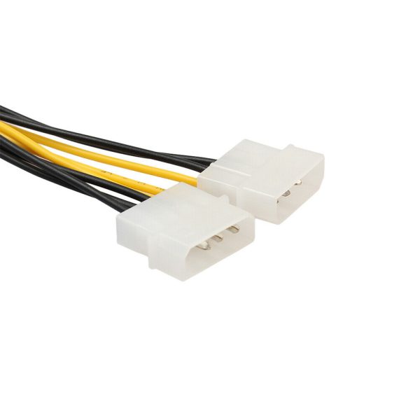 Cable de Alimentacion Tarjeta Gráfica 8 Pines (6+2) PCI Express PCIe a Doble Molex 18cm - Imagen 2
