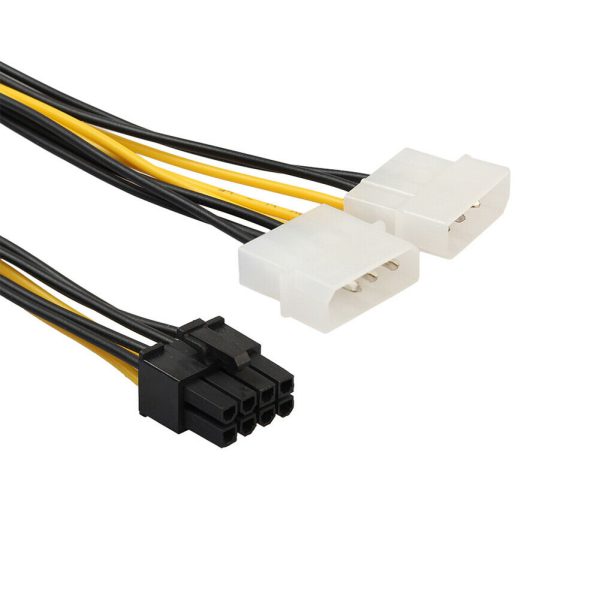 Cable de Alimentacion Tarjeta Gráfica 8 Pines (6+2) PCI Express PCIe a Doble Molex 18cm - Imagen 5