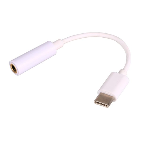 ADAPTADOR USB TIPO C 3.1 A JACK HEMBRA 3.5MM COLOR BLANCO